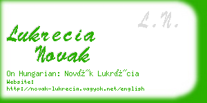 lukrecia novak business card